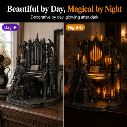 🕯️💀 Gothic Skeleton Cathedral Organ Light 🖤🎹