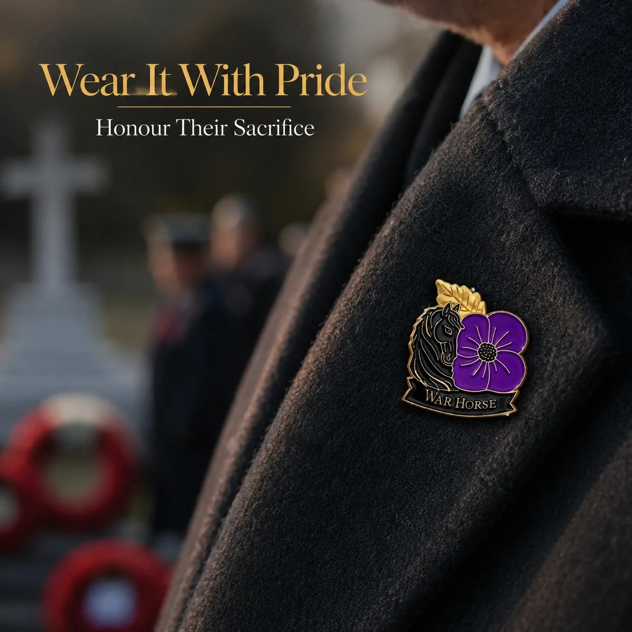 Limited Edition War Horse Purple Poppy 111th Anniversary Remembrance Brooch