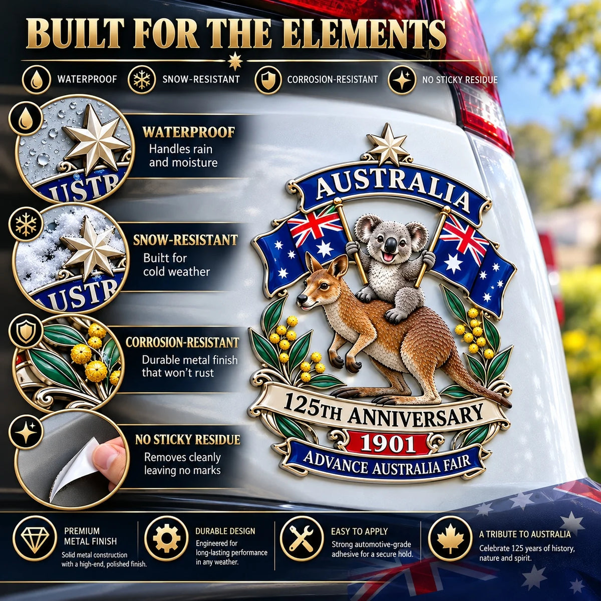 Australian anniversary car emblem