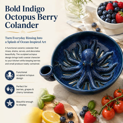 🔥Last Day 49% OFF-Bold Indigo Octopus Berry Colander