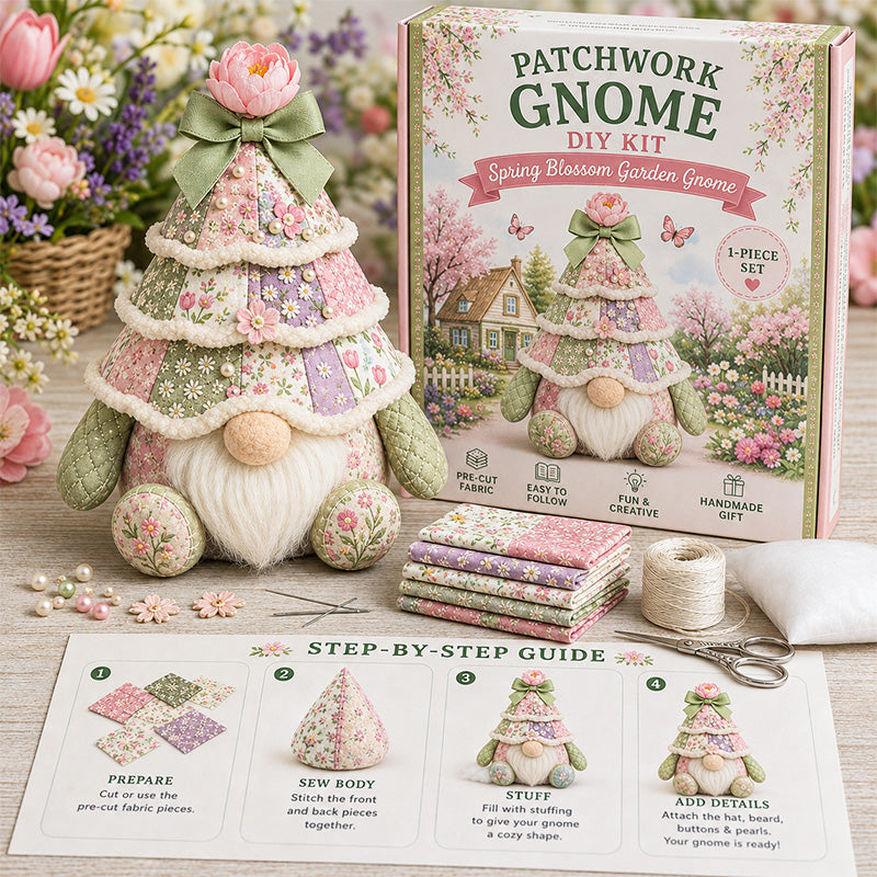 DIY Patchwork Christmas Tree Gnome Kit 🎄🧵