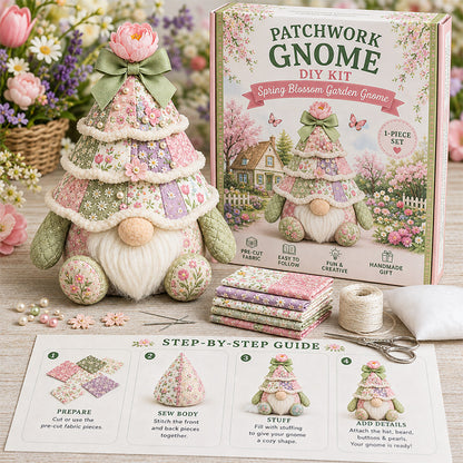 DIY Patchwork Christmas Tree Gnome Kit 🎄🧵