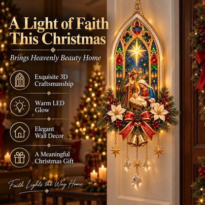 🎄 Christmas Sale – 50% OFF ✨ Bethlehem Star of Faith™ Lighted Nativity Wall Decor – Bring His Light Home
