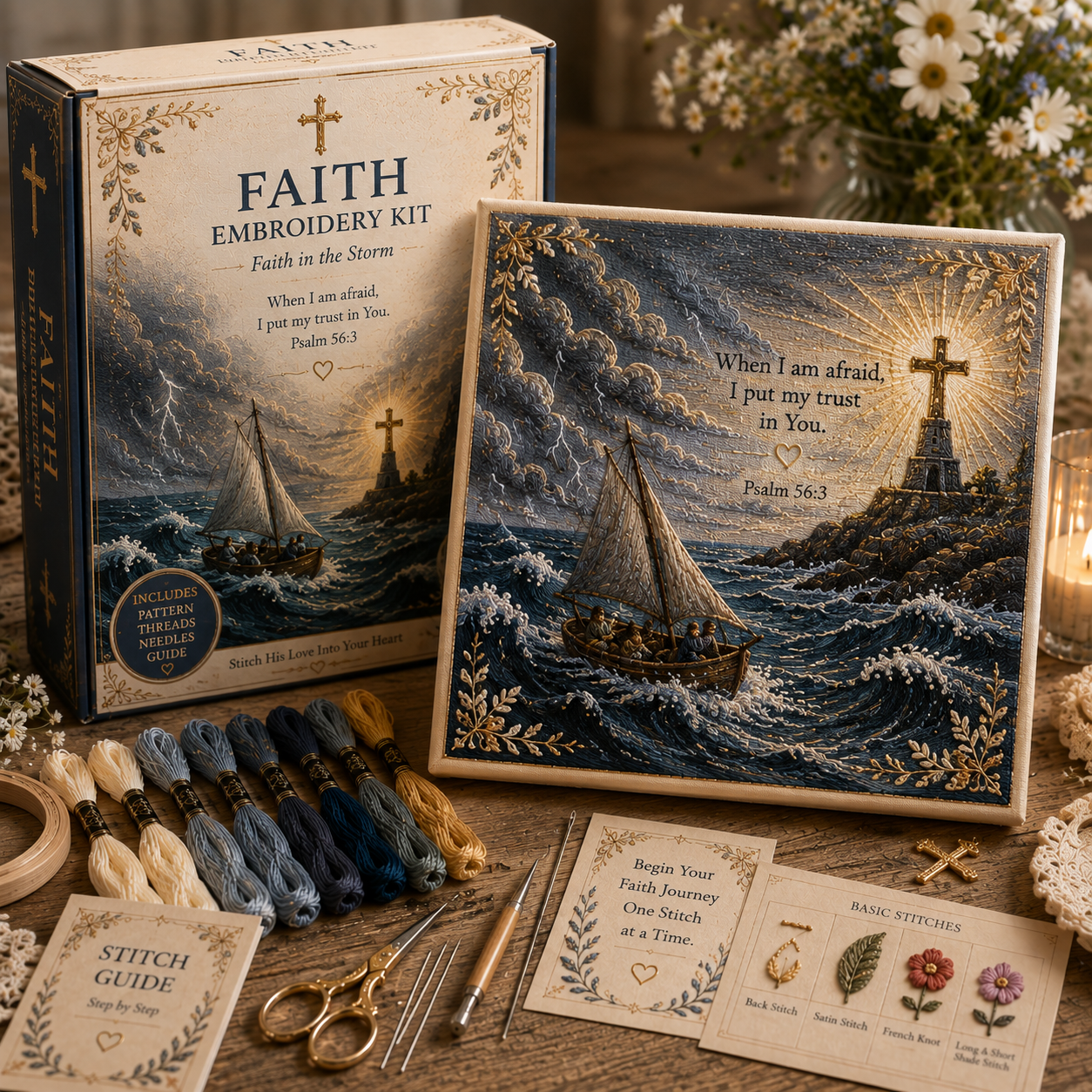 ✝️ Grace & Glory Faith Embroidery Collection - BUY 3 GET 1 FREE（4 PCS）