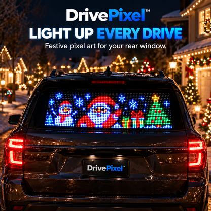 🎄 DrivePixel™ Smart LED Car Window Display | App-Controlled Animated Pixel Screen