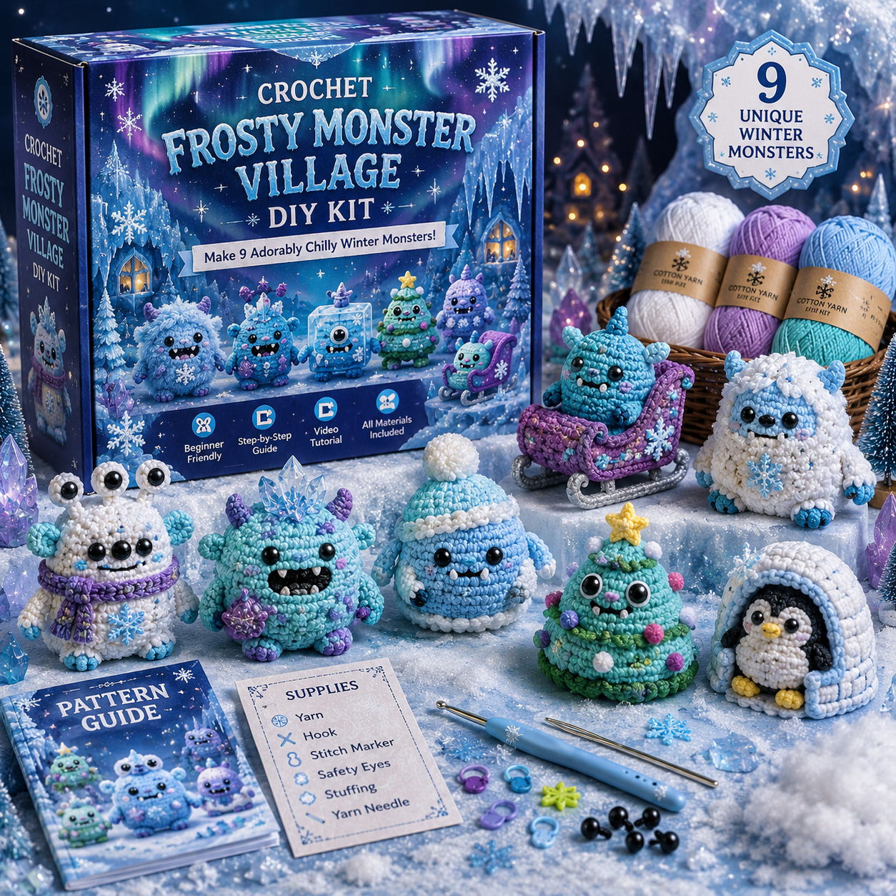 Frosty Monster Village Crochet DIY Kit