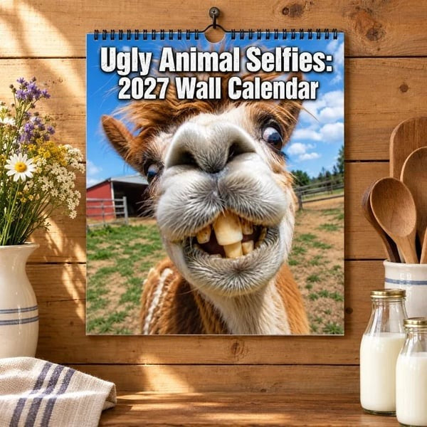 ⏰Limited Stock 50% OFF -📸 Ugly Animal Selfies™ 2027 Wall Calendar – 12 Months of Terrible Angles & Perfect Timing