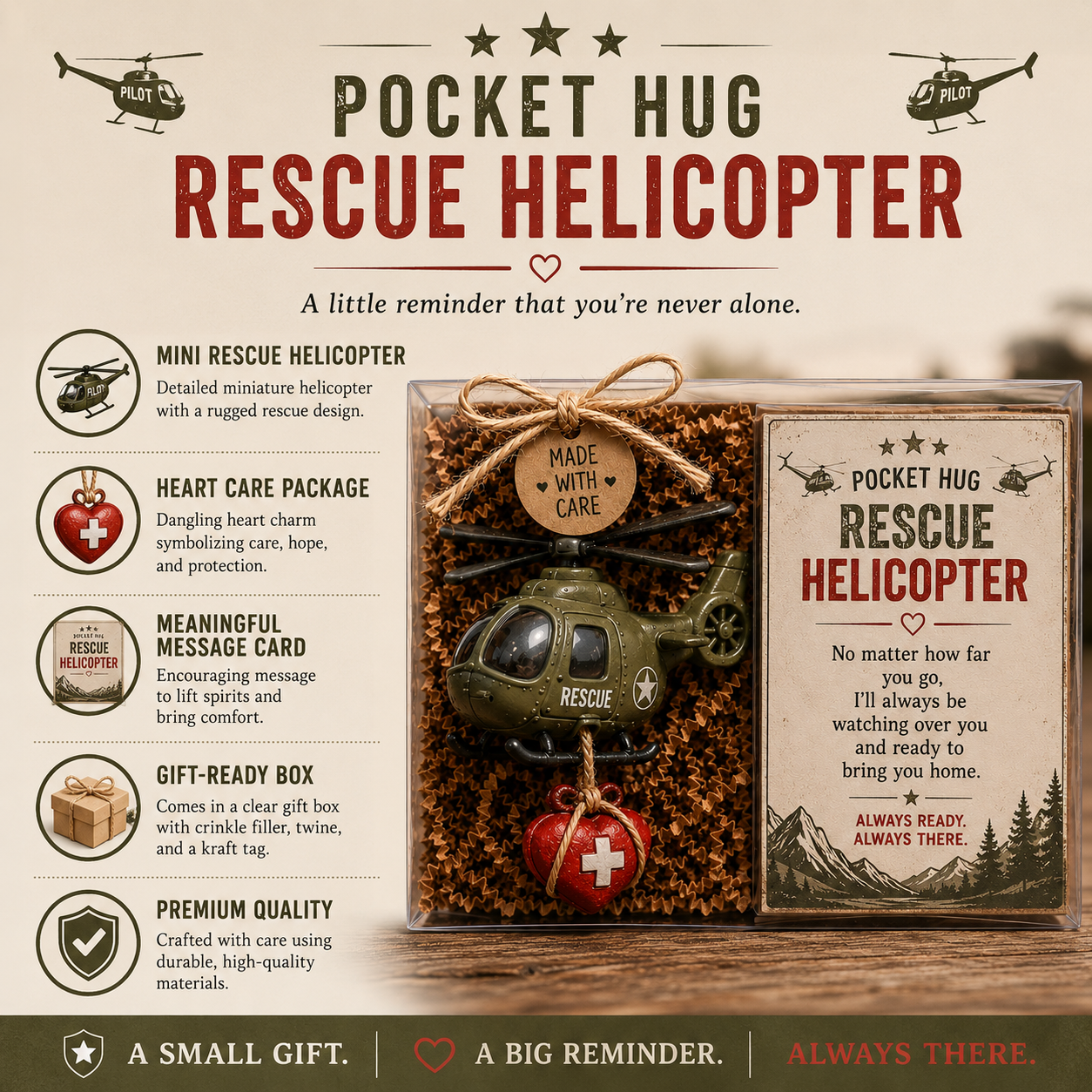❤️Military Pocket Hug Collection – A Little Piece of Home, Wherever They Go