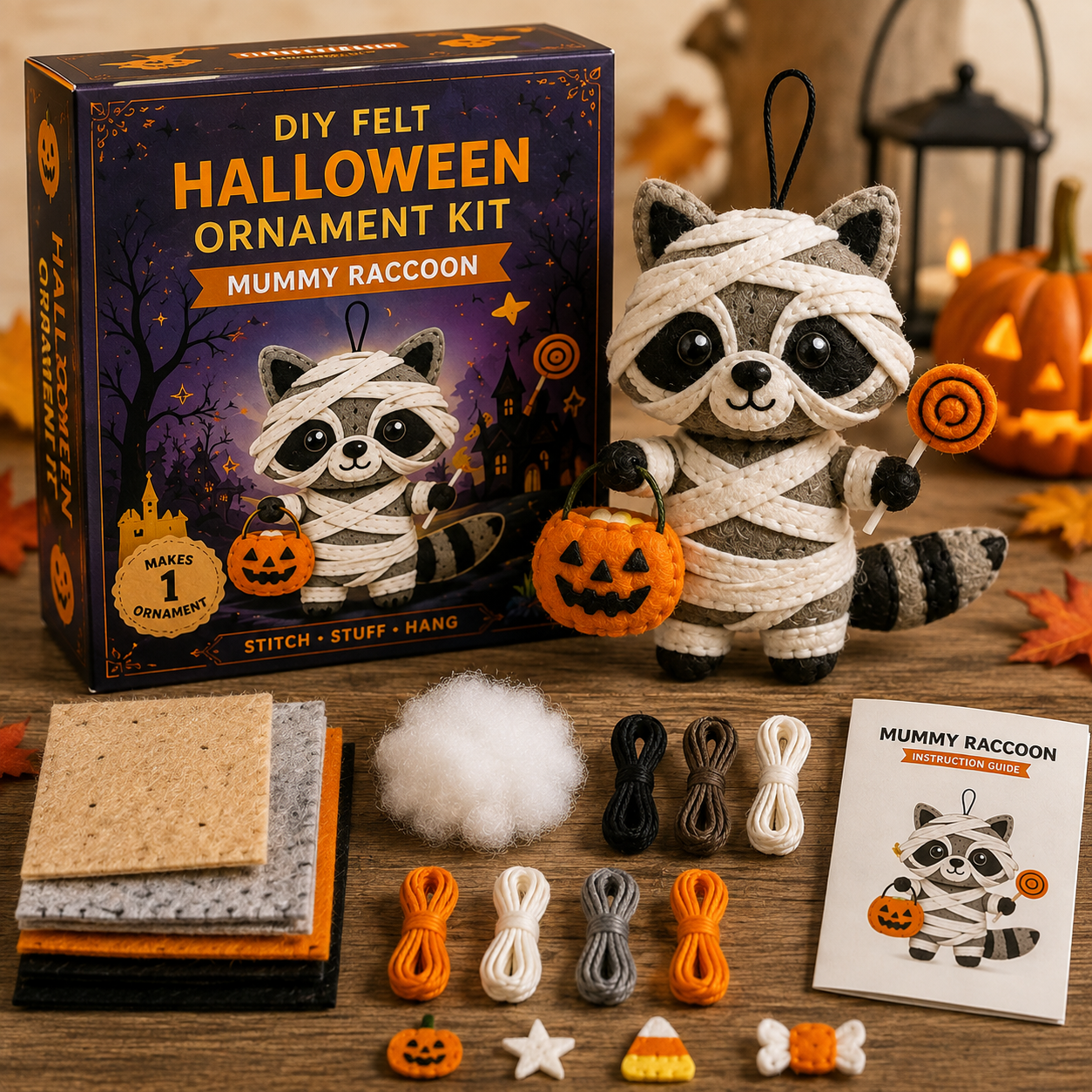 🎃🧵 Spooky Critters Halloween DIY Ornament Collection - BUY 3 GET 1 FREE（4 PCS）