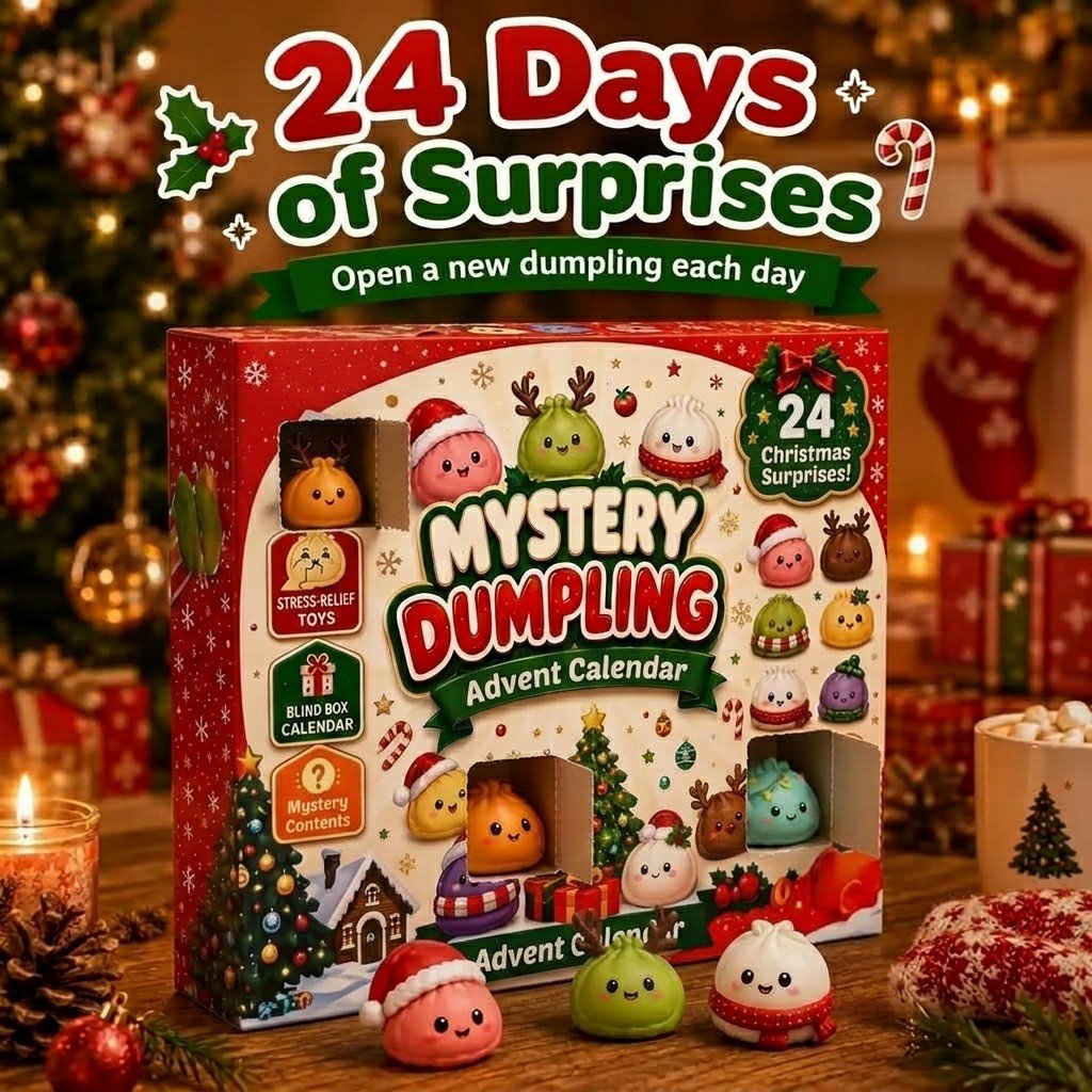🎄Christmas Dumpling Squishy Advent Calendar🎁 24 Cute Surprise Fidget Toys