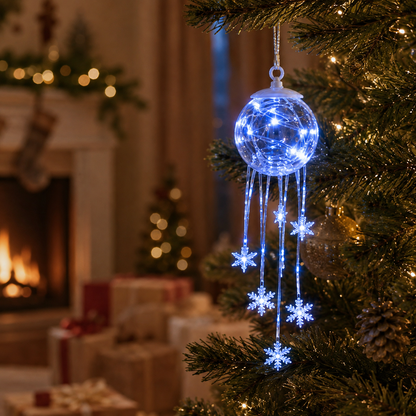 Winter Magic Snowflake Cascade – LED Hanging Christmas Ornament❄️