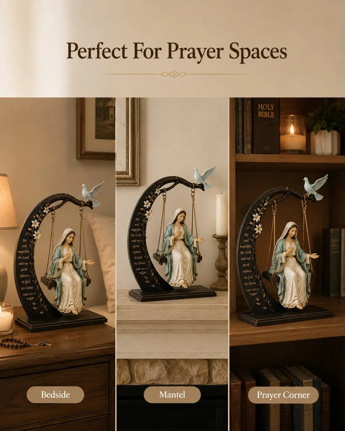 Faith-Inspired Swing Sculpture ✝️🕊️ – Christian Religious Figure Home Decor & Meaningful Gift 🎁