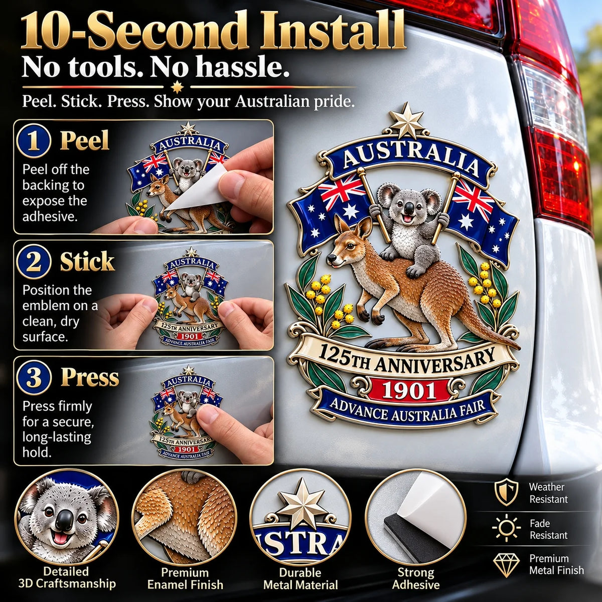 Australia 125th anniversary emblem details