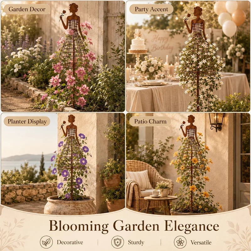 💃Rust-Style Female Dress Plant Climbing Trellis - Outdoor Garden Decor