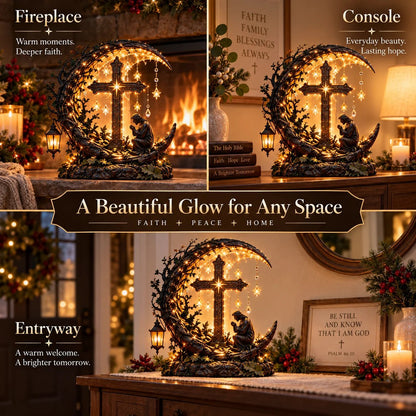 ✨✝️ Light of Faith™ Illuminated Cross Prayer Tabletop Decor