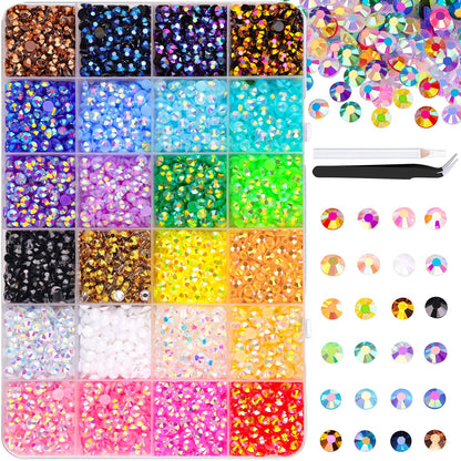 Glitter Rhinestone Bedazzling Kit - 10000Pcs Resin Jelly Rhinestones for Crafting