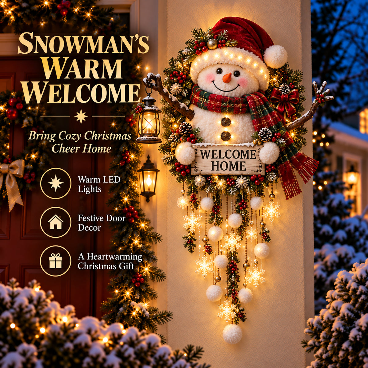 ⛄ Christmas Welcome Glow™ Lighted Holiday Entryway Decor🎄