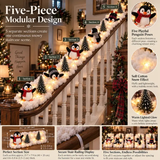Sliding Penguin Christmas decoration