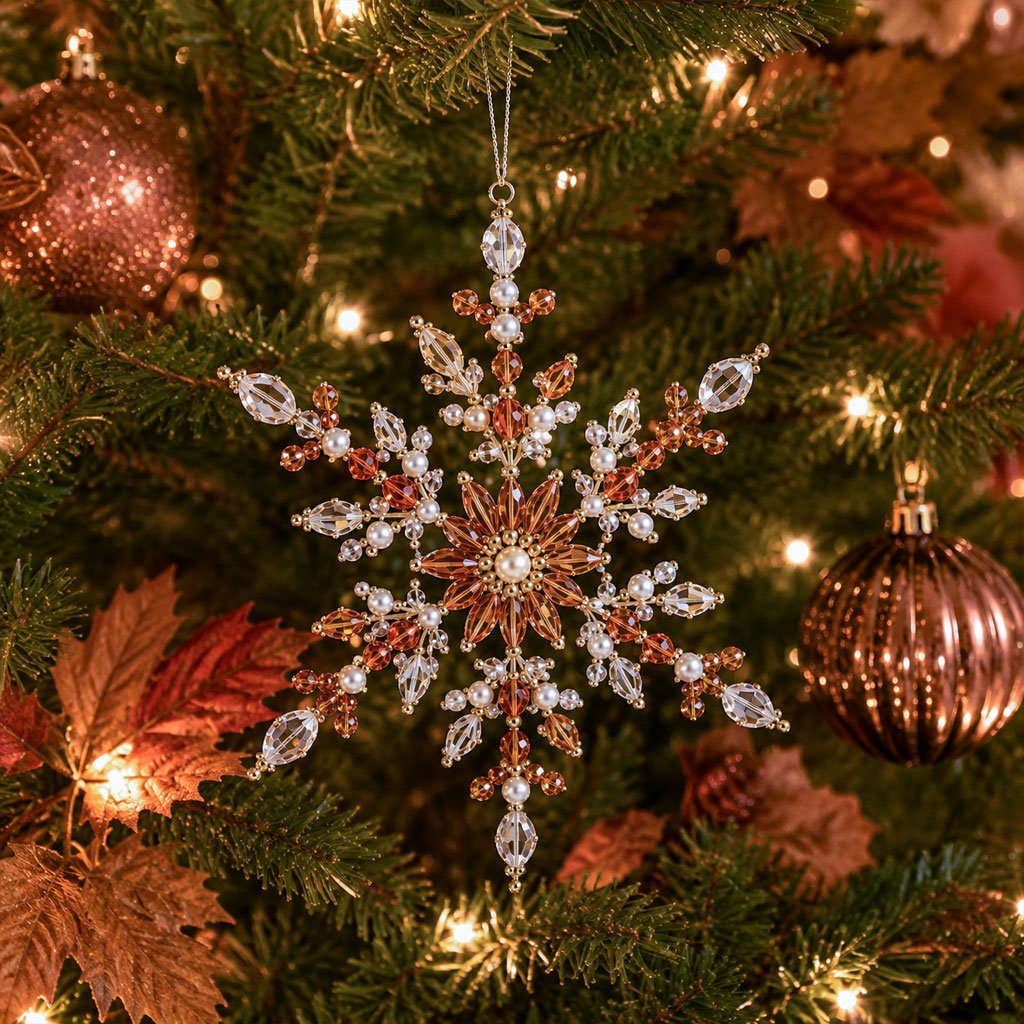 🎁Buy 3Get 1 Free❄️ DIY Crystal Beaded Snowflake Ornament Kit – Christmas Craft Decoration