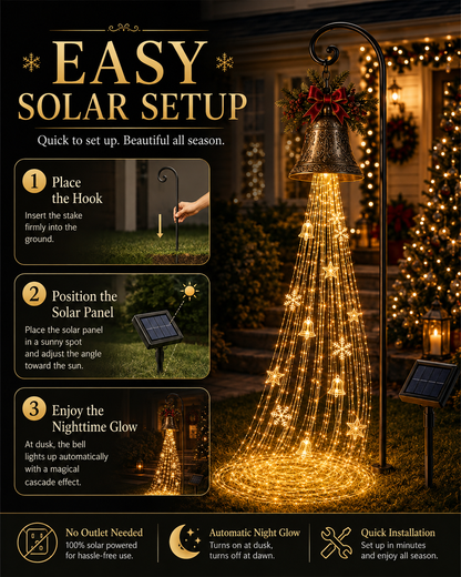 🎁Christmas Bell Cascade Solar Yard Light✨