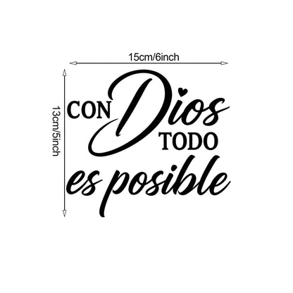✨ 50% OFF Con Dios Todo Es Posible Faith Vinyl Decal – Inspirational Spanish Sticker