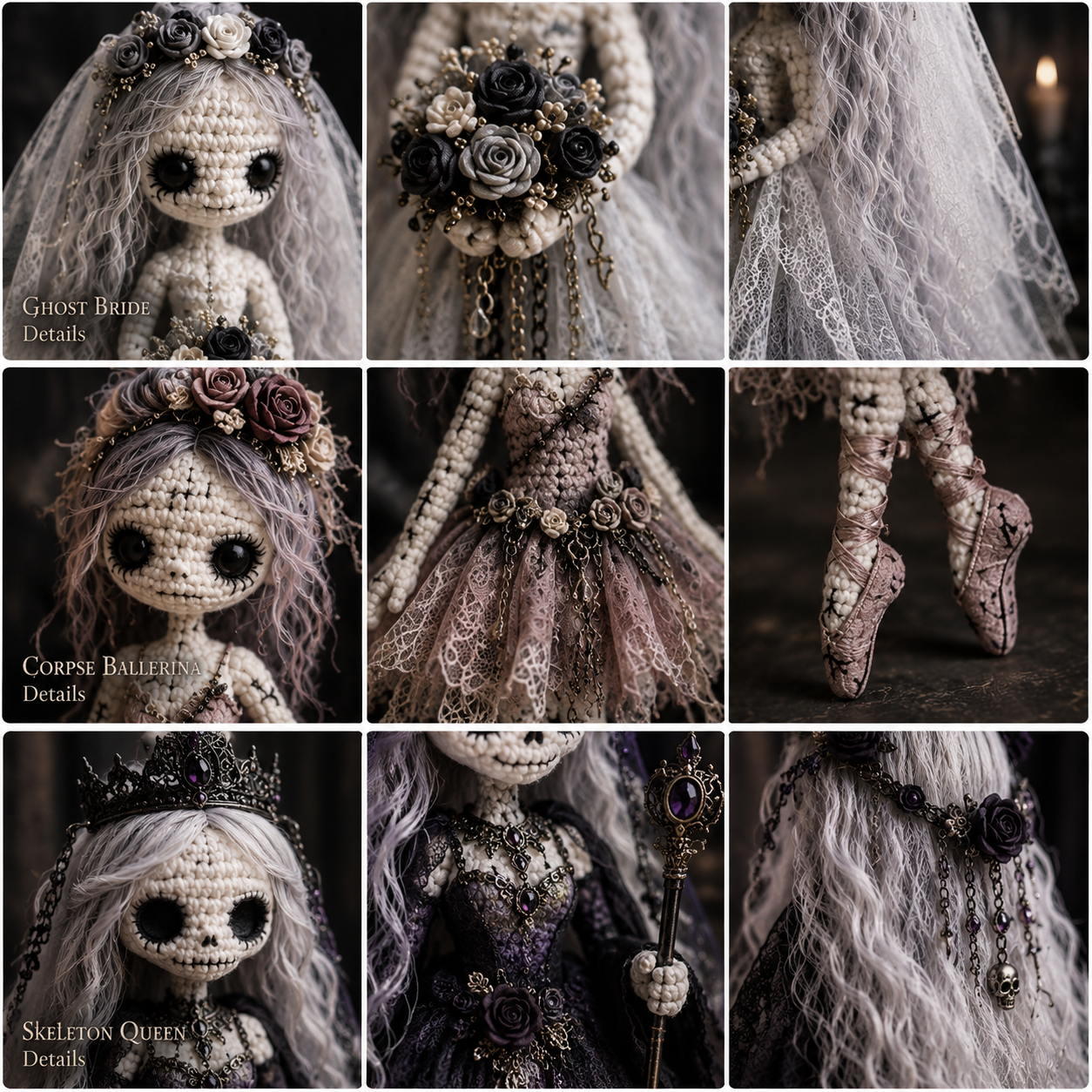 👑Midnight Macabre Crochet DIY Collection 🕯️- BUY 3 GET 1 FREE（4 PCS）