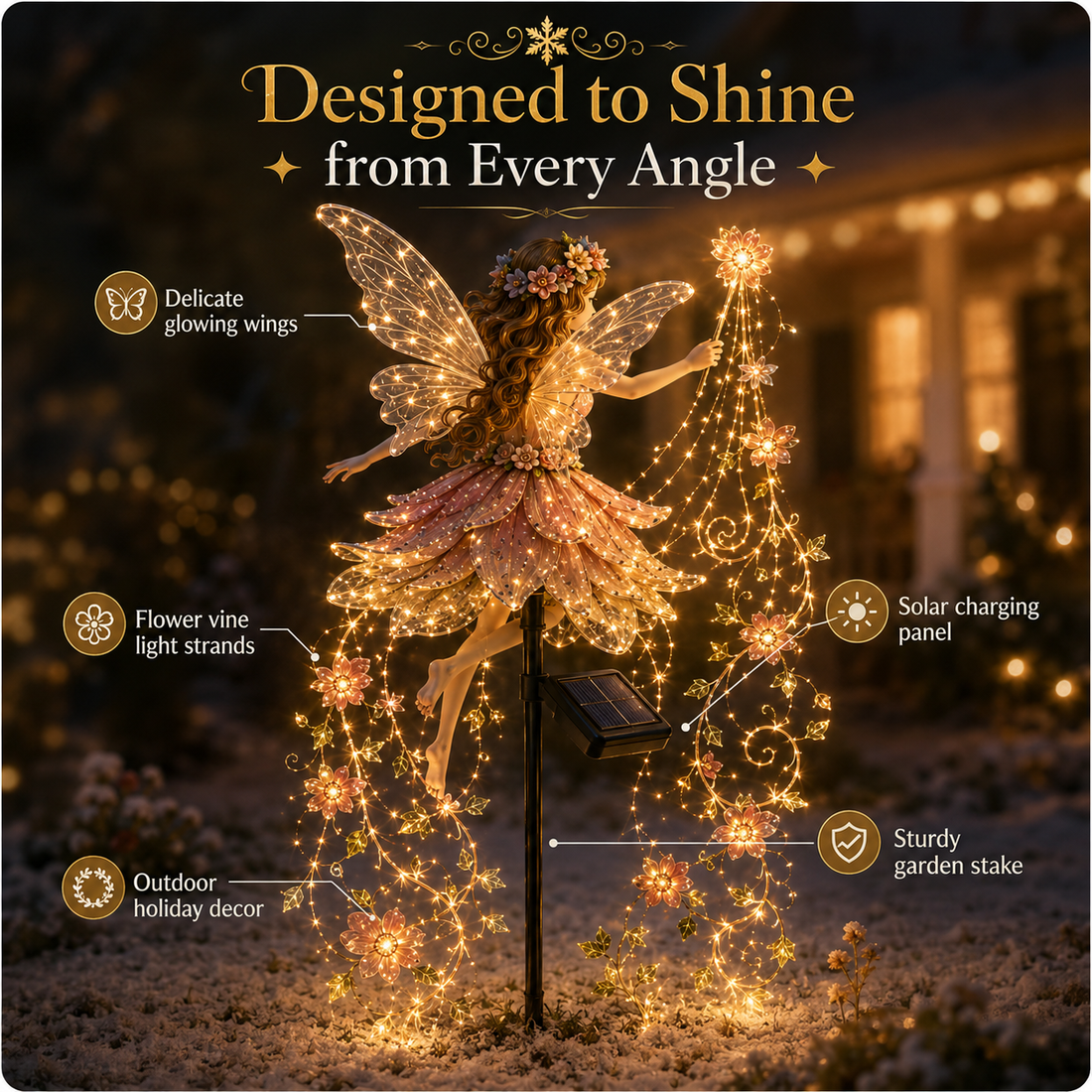 Flower fairy light close-up