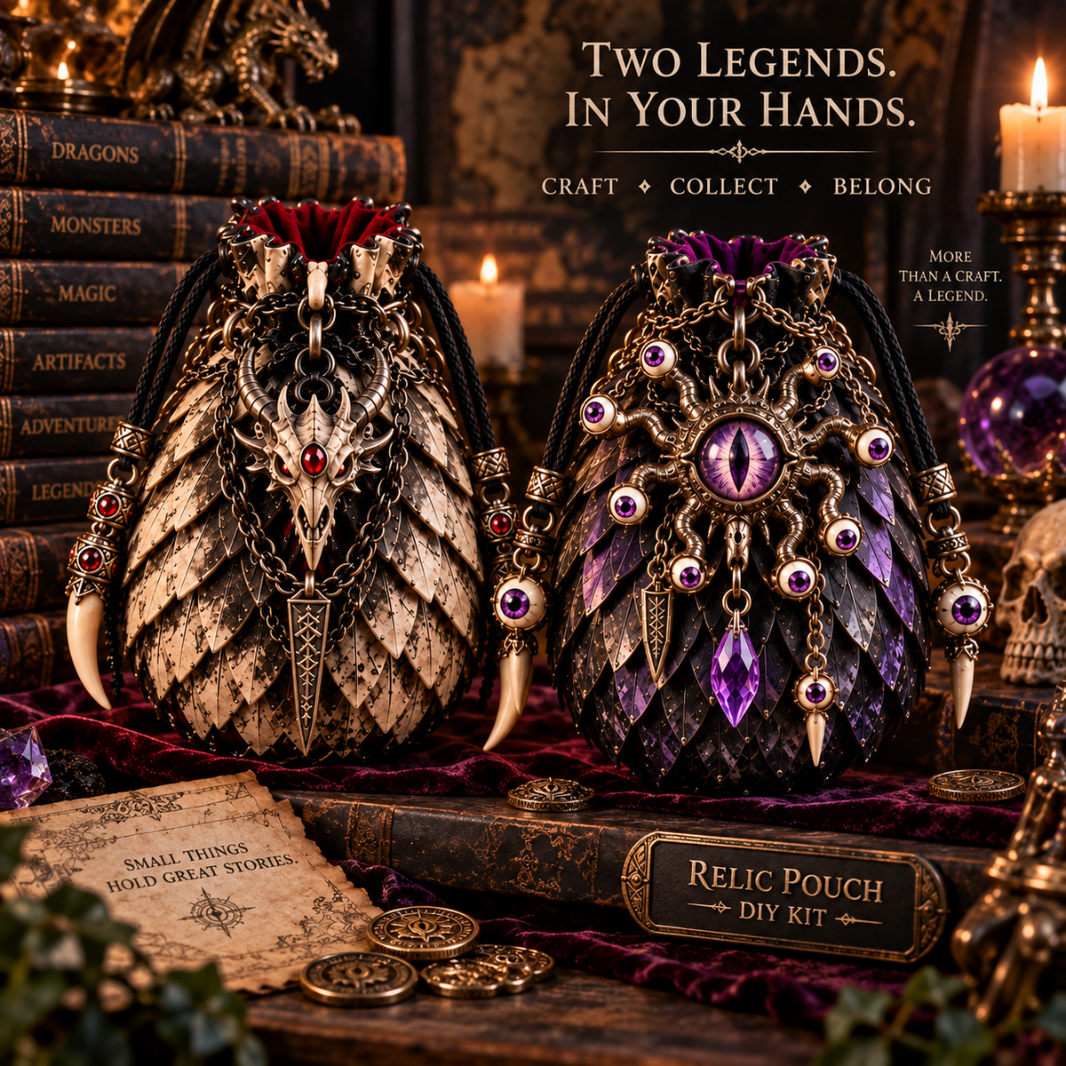 🧿⚔️ Legendary Relic Pouch DIY Kit™ – Fantasy Chainmail Scale Craft