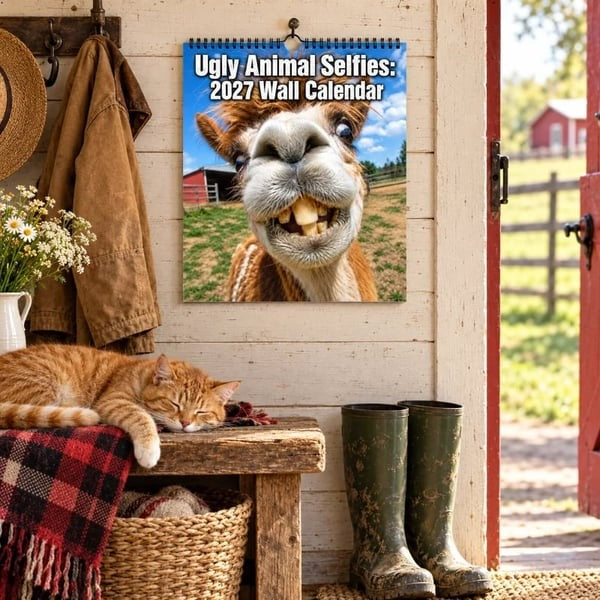 ⏰Limited Stock 50% OFF -📸 Ugly Animal Selfies™ 2027 Wall Calendar – 12 Months of Terrible Angles & Perfect Timing