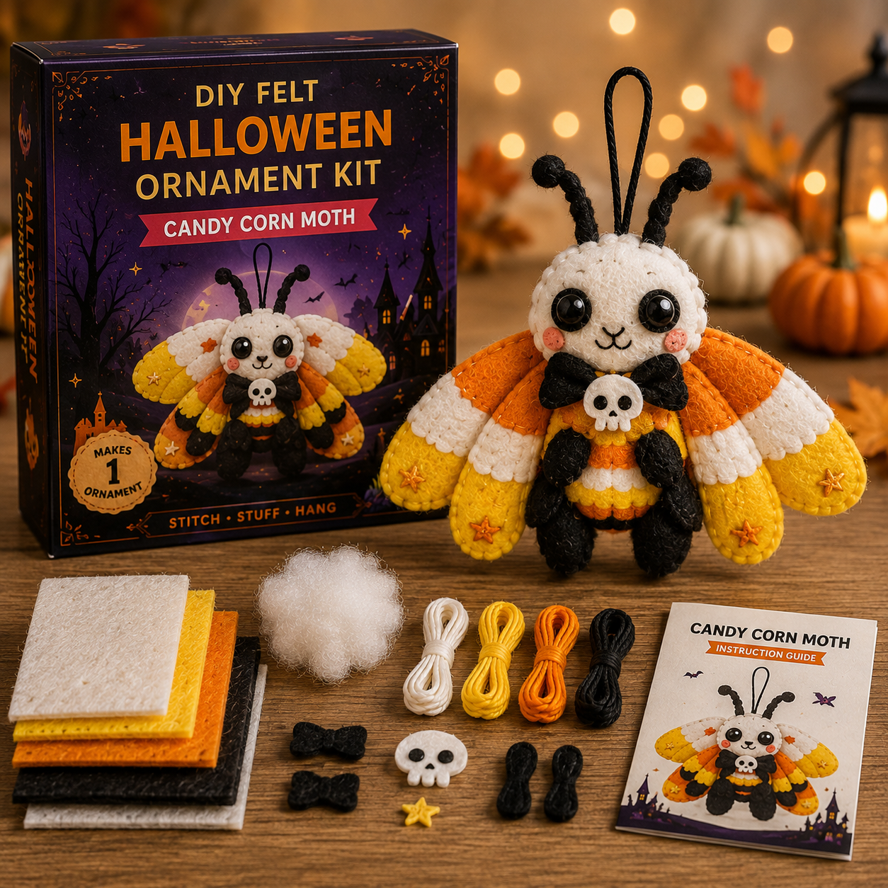 🎃🧵 Spooky Critters Halloween DIY Ornament Collection - BUY 3 GET 1 FREE（4 PCS）