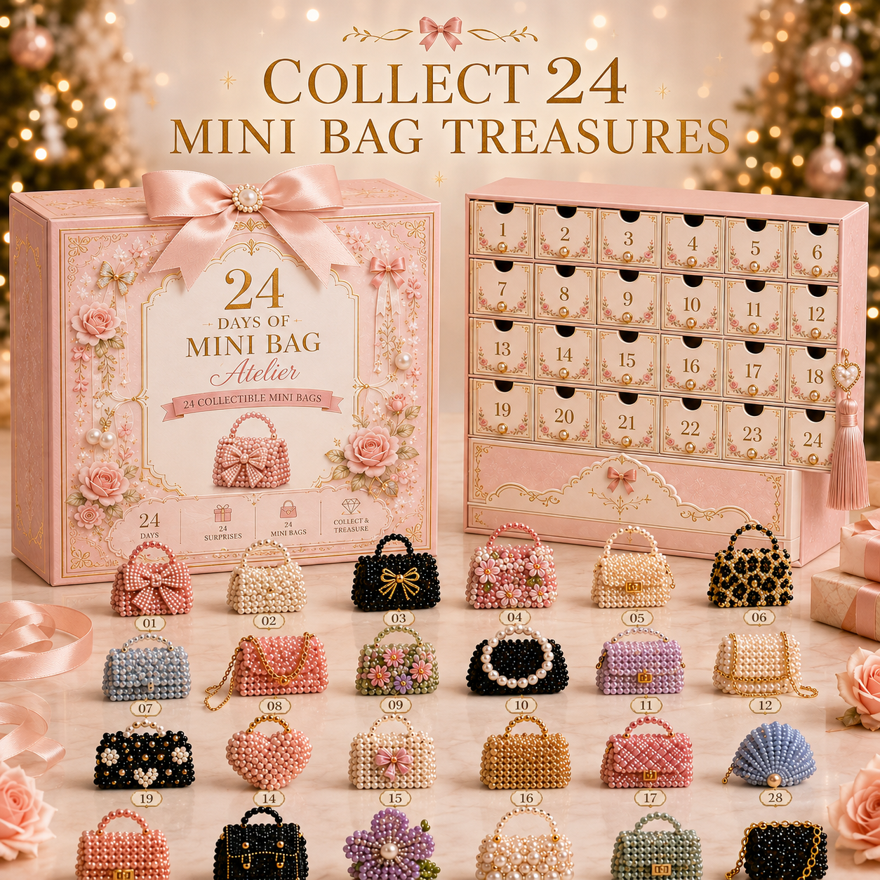 🎀 24 Days of Mini Bag Atelier™ – 24 Finished Mini Bag Advent Calendar