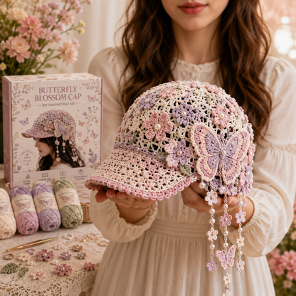 🧶 Botanical Dream Crochet Caps — 5-Style Handmade DIY Crochet Hat Kit