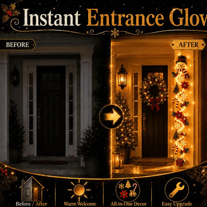 ⏳ Last Day 48% OFF  🎄Glowing Christmas Door Hanger | 6 Festive Lighted Designs with Warm Glow, Dimensional Details & Space-Saving Vertical Décor ✨