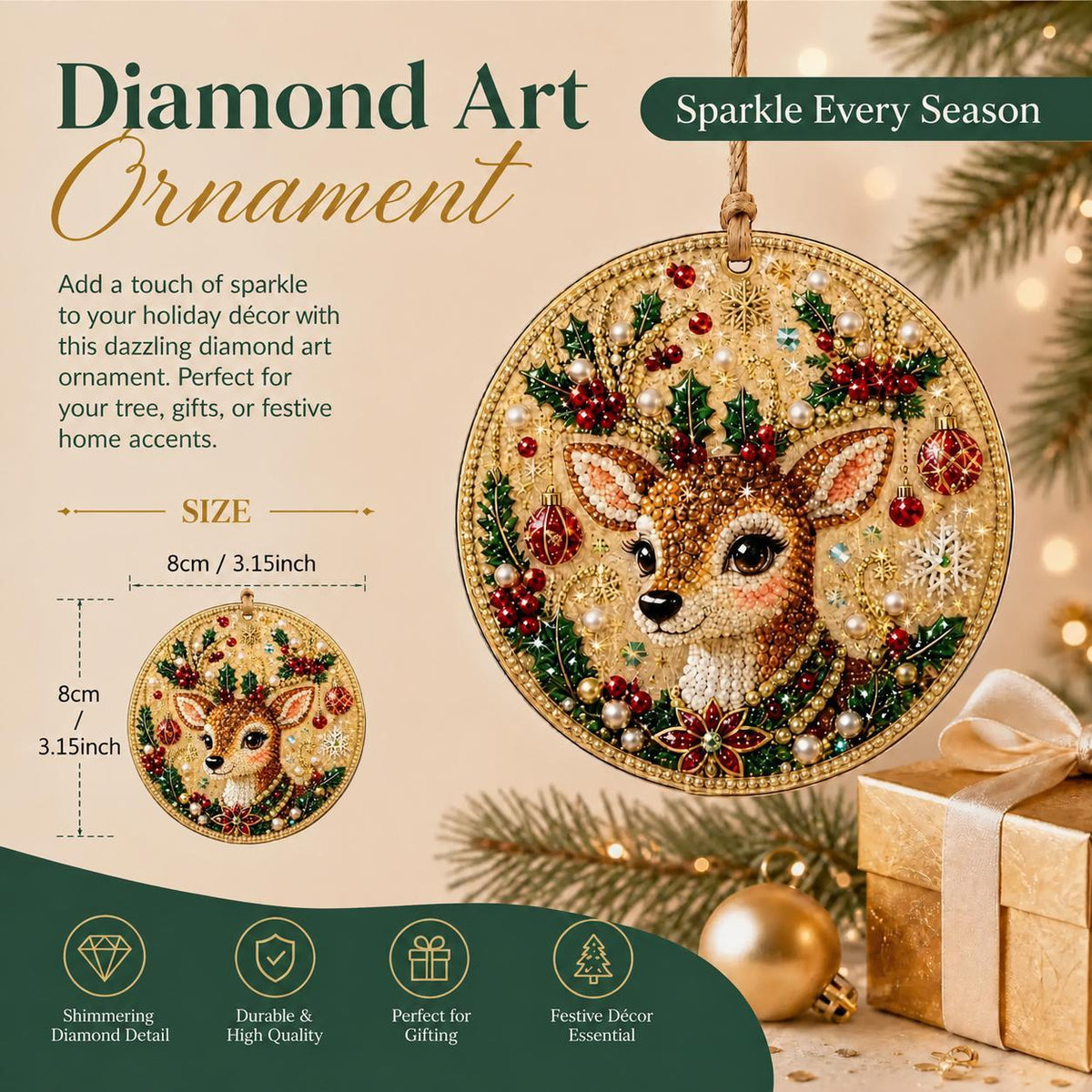 DIY Diamond Painting Ornaments Kit contents