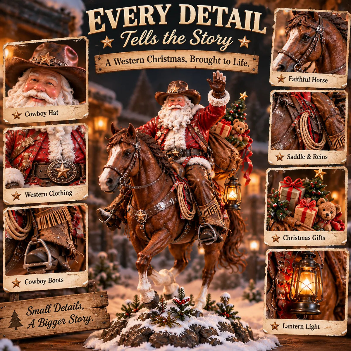 Old West Cowboy Santa rustic Christmas home
