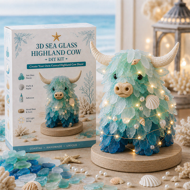Highland Cow Sea Glass Art Kit