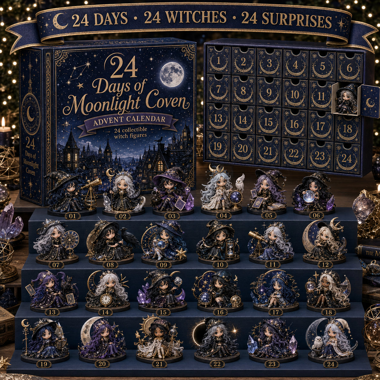 2026 The Five Covens Witch Advent Calendar – 24 Collectible Witches, 5 Magical Coven Styles