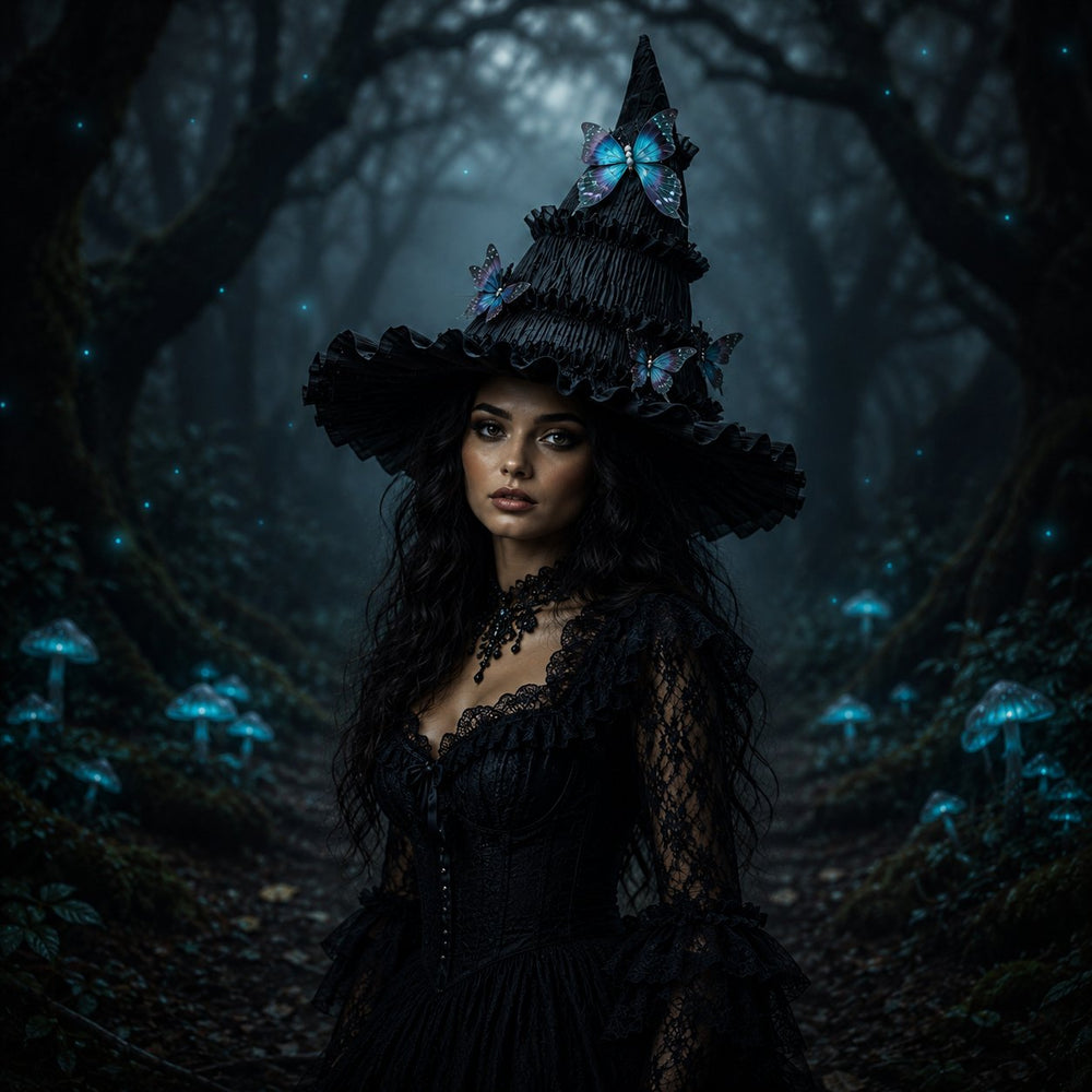 Mystical butterfly witch portrait