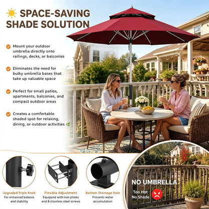 🌂 Adjustable Patio Umbrella Mount Clamp