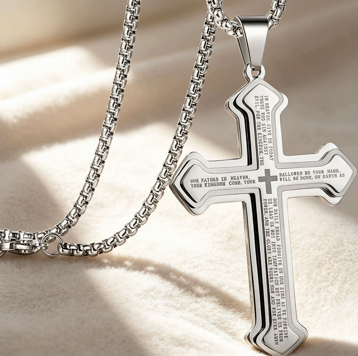 ✝️ Lord's Prayer Cross Necklace