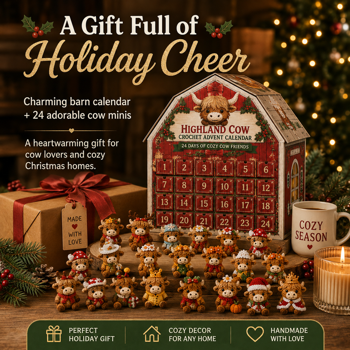 Highland Cow Advent Calendar Christmas gift