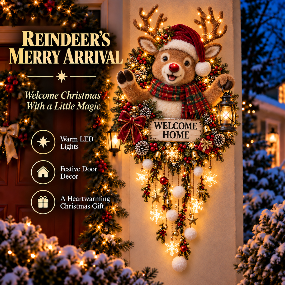 ⛄ Christmas Welcome Glow™ Lighted Holiday Entryway Decor🎄