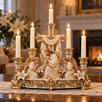 🔥 LAST DAY 51% OFF 🔥✨🕯️ Light Of His Presence — Sacred Christian Candleholder ✝️🤍