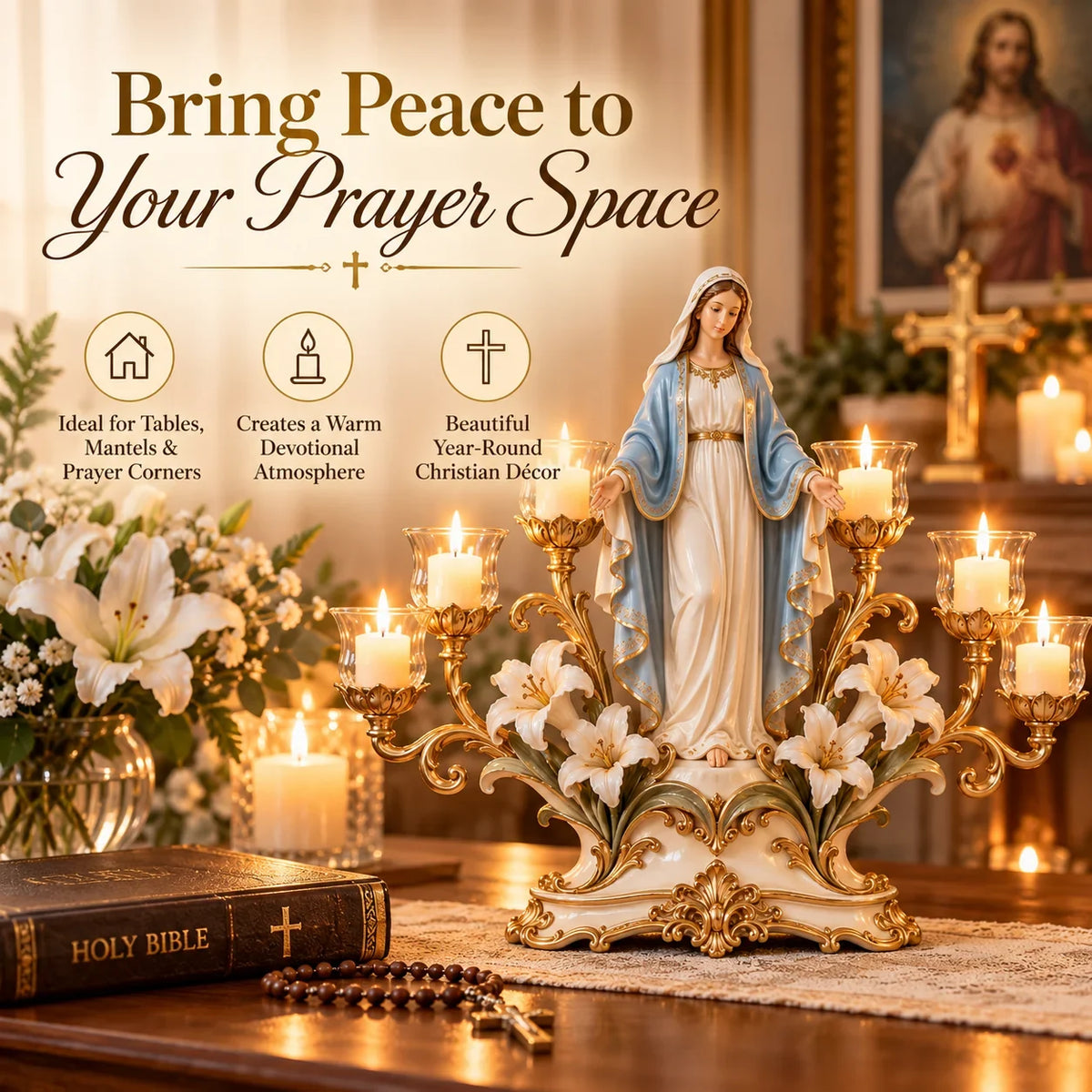 🔥 LAST DAY 51% OFF 🔥✨🕯️ Light Of His Presence — Sacred Christian Candleholder ✝️🤍