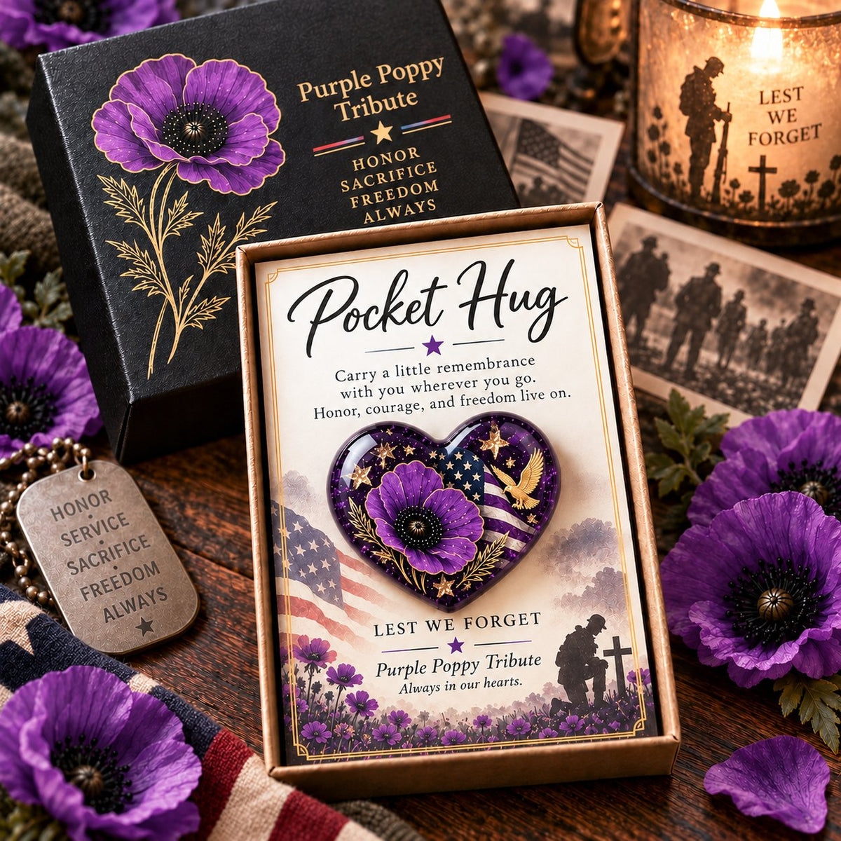 ⏰Buy 3, Get 1 Free - 🌺 Pocket Hug™ Remembrance - A Little Keepsake of Love, Honor & Memories