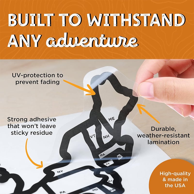 🚐🗺️50-State RV Adventure Sticker Map – USA Road Trip Travel Tracker