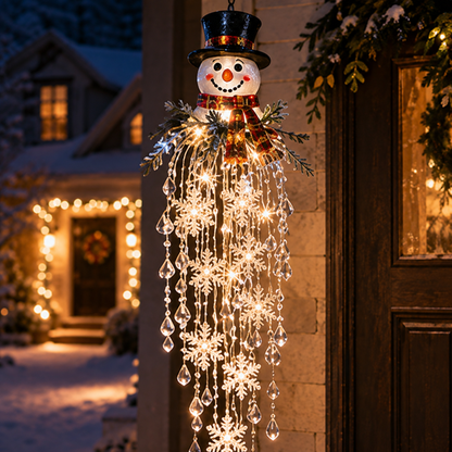Crystal Cascade Christmas Light – Hanging Snowflake & Crystal LED Porch Décor ✨❄️