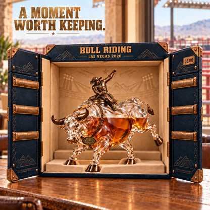 🤠 Eight Seconds Bull Rider Whiskey Decanter — Las Vegas 2026 Limited Custom Edition🤠
