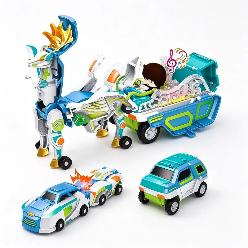🔥Last Day 50% OFF - 🚗💥 2-in-1 Magnetic Transforming Dragon Car Toy – Racing Car Set
