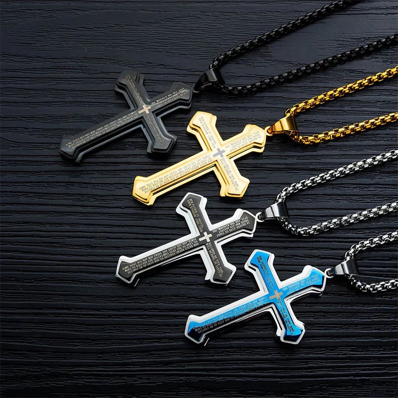 Lord's Prayer cross necklace product detail